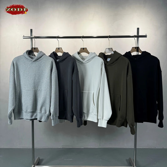 ZODF Fashion Winter Men 500gsm Fleece Hoodies Unisex Loose Fit Heavy Weight Thick Warm Hooded Pullovers Coats Streetwears HY0045