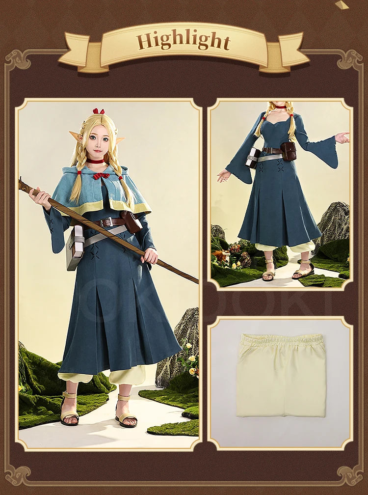 IN STOCK Marcille Donato Cosplay Costume Anime Delicious in Dungeon Cosplay DokiDoki-SR Women Uniform Dress Marcille Cosplay