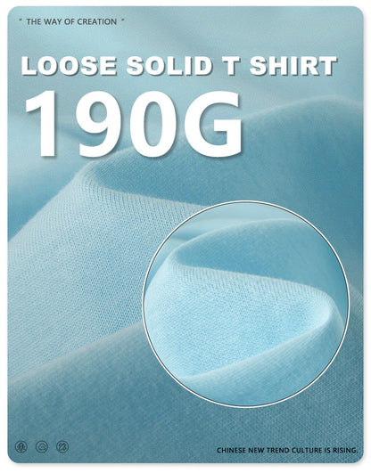 ZODF Trendy 2025 Men Basic Solid Cotton T-Shirts Unisex Male 190gsm Summer Loose Comfortable Soft Tees Shirt Streetwears HY0040