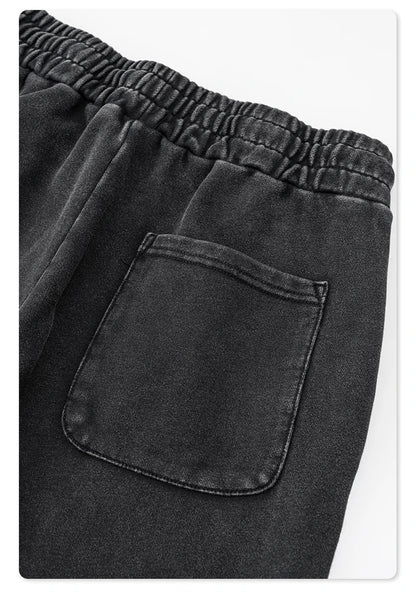 ZODF Retro Men Washed 380gsm 100% Cotton Sweatpant Unisex Loose Sport Solid Joggers Pants For Spring Autumn  HY0901