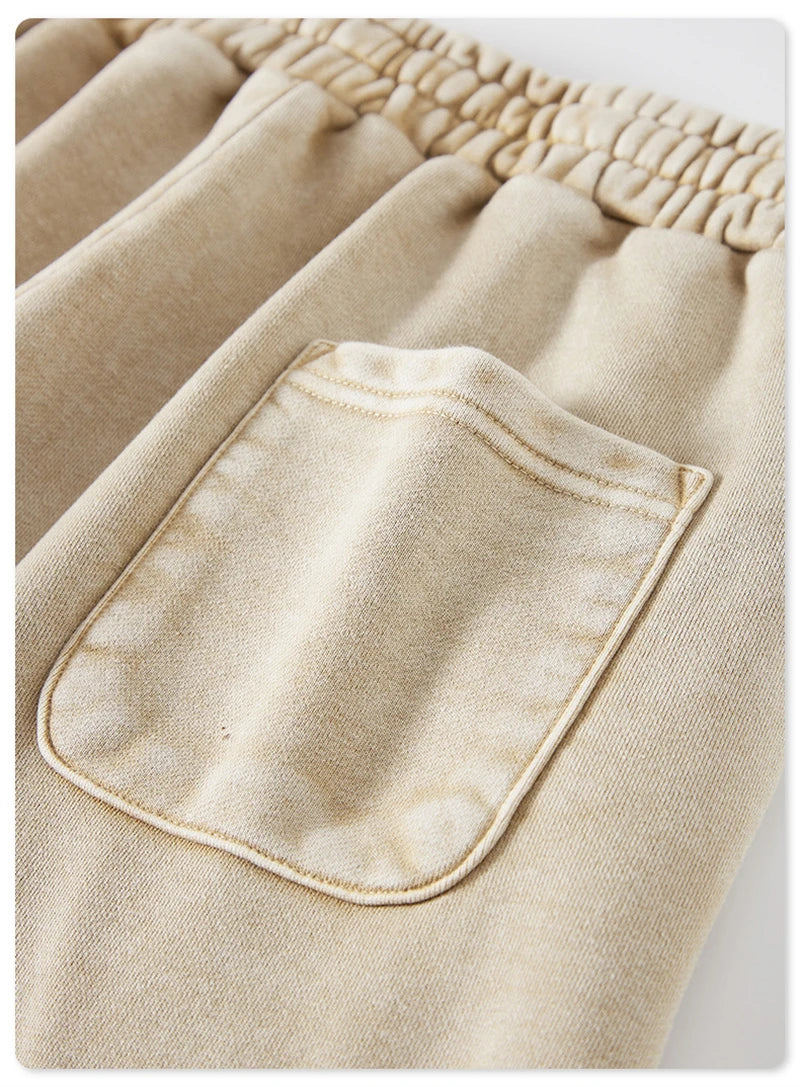 ZODF 2024 Summer Men 350gsm Washed Cotton Shorts Unisex Retro High Street Loose Side Slit Short Pants Streetwears HY0839