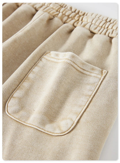 ZODF 2024 Summer Men 350gsm Washed Cotton Shorts Unisex Retro High Street Loose Side Slit Short Pants Streetwears HY0839