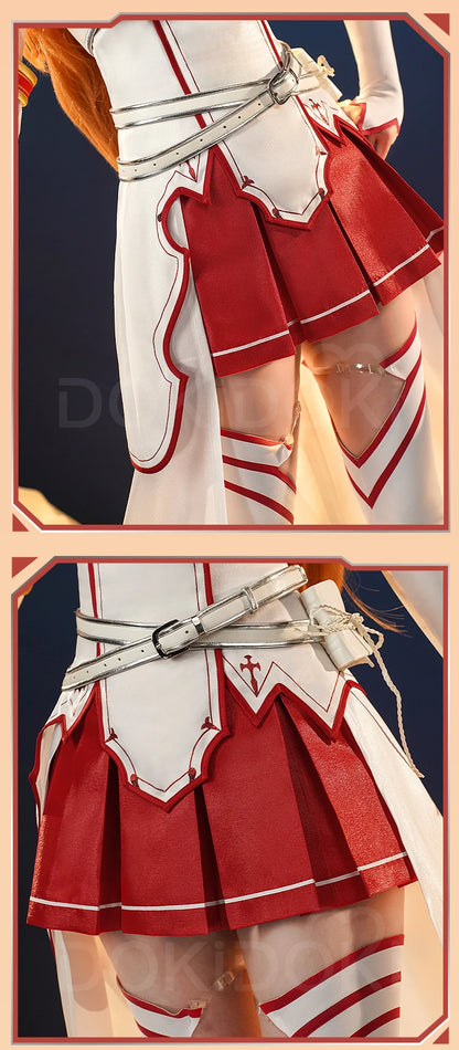 IN STOCK Yuuki Asuna Cosplay Costume Anime Sword Art Online Cosplay DokiDoki-SR Female Costume Yuuki Asuna Halloween Cosplay Wig