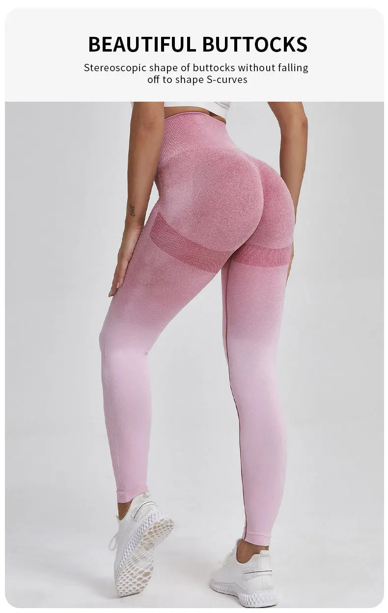 The Codex Gradient Color Energy Leggings for Women – Workout Jogging Running Yoga Gym Tights Stretch Sportswear