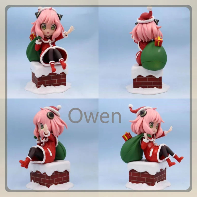 Christmas Anime Crayon Shin chan Figurine Santa Claus Spy Family Anya Action Figures Dolls Model Toys PVC Collectible Ornament