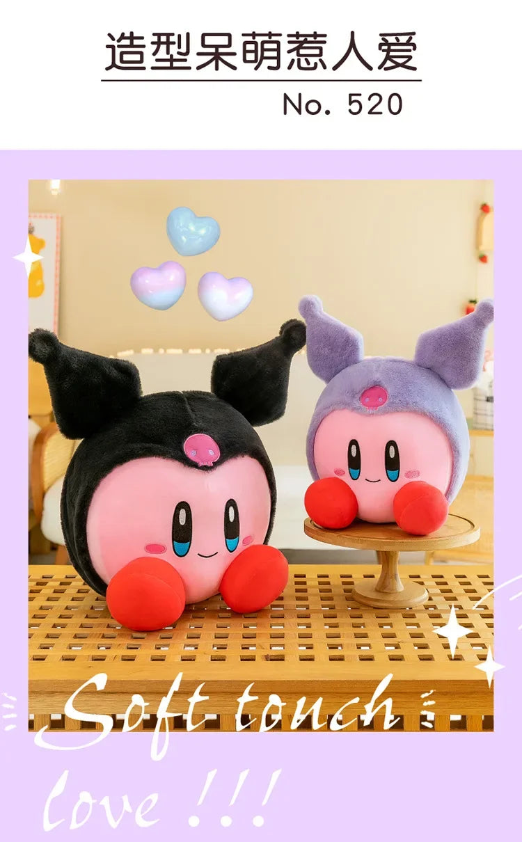 60cm Big Size Kirby Cosplay Sanrio Kuromianime Plush Stuffed Doll Room Plushies Pillow Cute Ornaments Children's Holiday Gifts