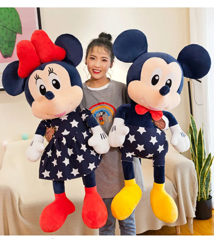Disney 95cm Plush Star Mickey Minnie Toy Large Couple Mickey Mouse Pillow Kids Stuffed Doll Birthday Xmas Gift for Children
