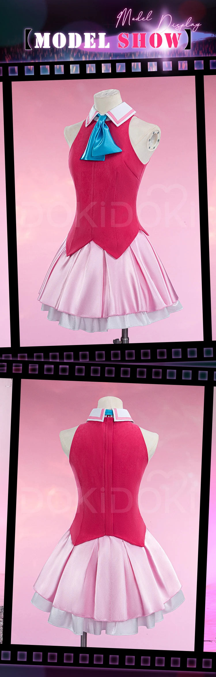 Hoshino Ai Cosplay Costume Anime Oshi no Ko Cosplay 【S-2XL】DokiDoki-R Hoshino AI Women Idol Pink Dress Costume Plus Size