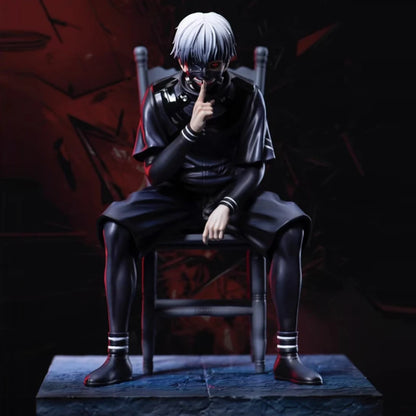 Tokyo Ghoul Kaneki Ken Sitting Figure Double Head Sculpt Replaceable Arms PVC Anime Statue Desktop PC Case Decor Collection Gift