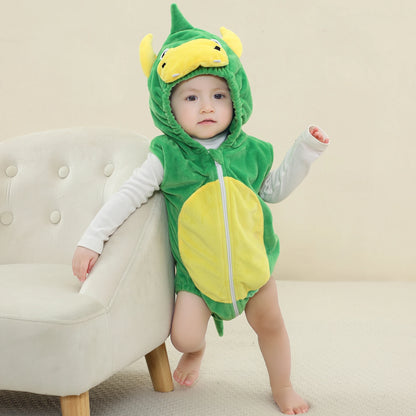 Baby Boy Romper 0 to 3 6 9 12 18 24 Months One Piece Hooded Baby Fall Outfit Newborn Girl Clothes Funny Yellow Jumpsuit Pajamas