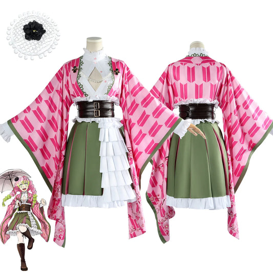 Kanroji Mitsuri Cosplay Costume Set Women Polyester