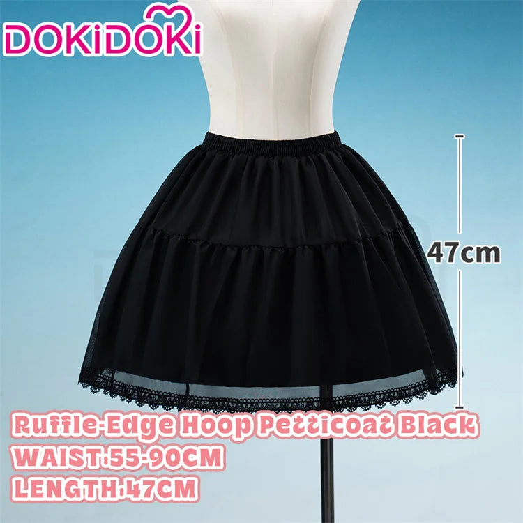 IN STOCK Underskirt Petticoats Bustle Cosplay Props DokiDoki Halloween Skirt Dress Petticoats Long Short White Black Bustle