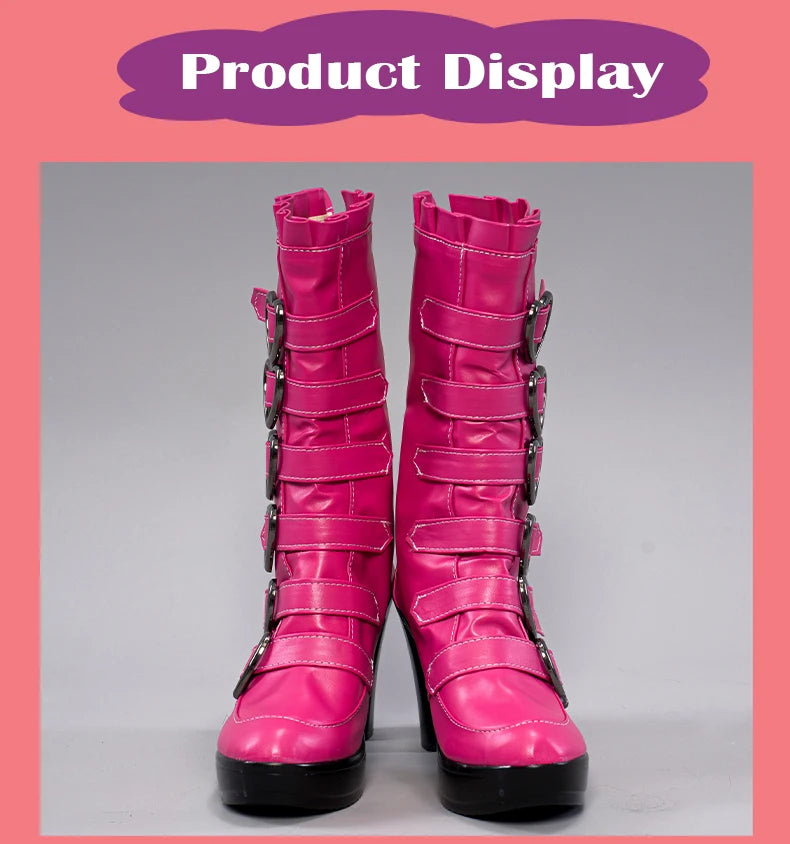 UWOWO Draculauraa Cosplay Boots Shoes Vampiree Spiderwebb Cape Berett Gothicc Dress Cosplay Shoes Boots