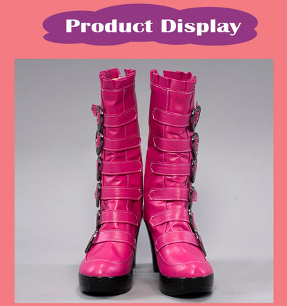 UWOWO Draculauraa Cosplay Boots Shoes Vampiree Spiderwebb Cape Berett Gothicc Dress Cosplay Shoes Boots