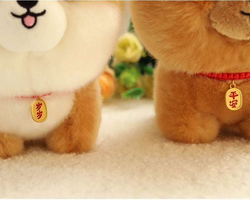 ZU Kawaii Teddy Pets Lifelike Fluffy Puppy Soft Doll Cute Small Chow Pomeranian Corgi Yorkie Dog Plush Toys Gift For Girl