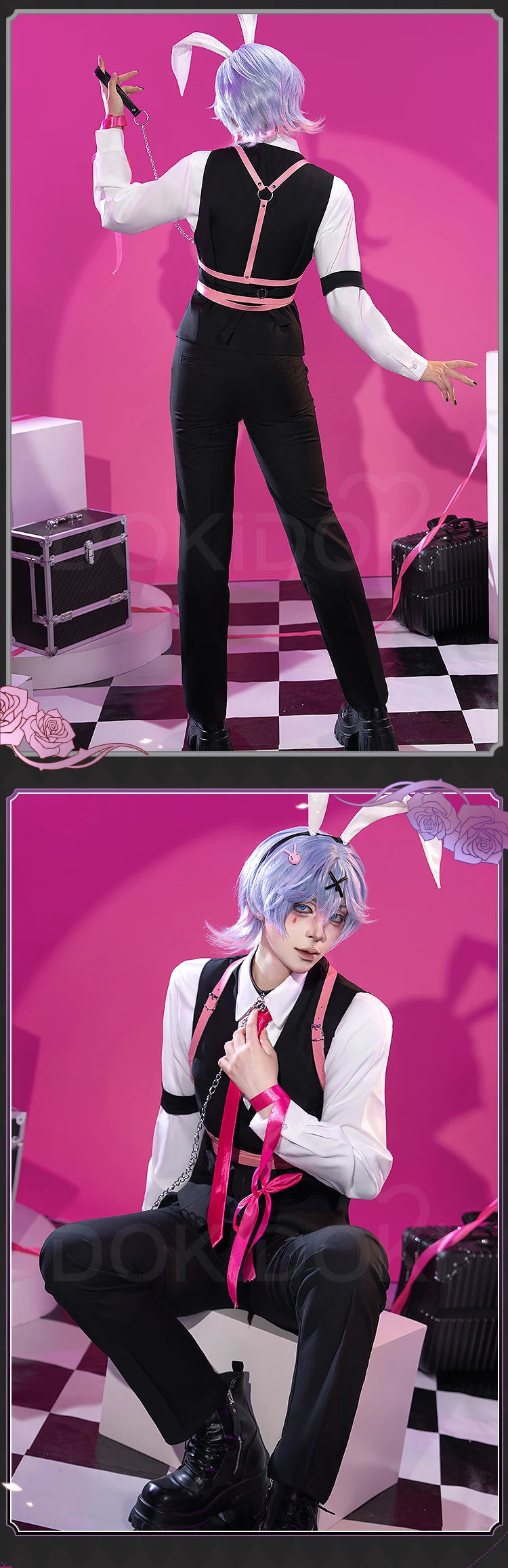 IN STOCK Mikuu Doujin Cosplay Costume【S-3XL】DokiDoki-R Mikku Rabbit Hole Cosplay Costume Men Ver Halloween