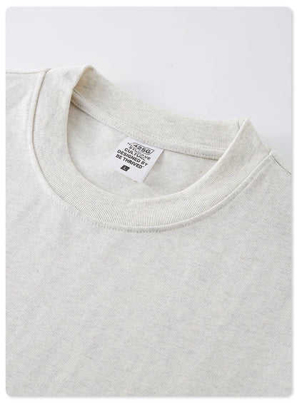 ZODF 2025 Heavy-Weight 425gsm 100% Cotton T-Shirts For Men Unisex Summer Oversized O-Neck Basic Solid T Shirt Brand Tees HY0485