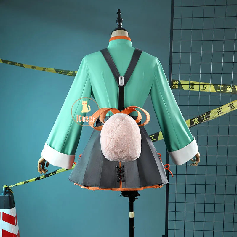 Zenless Zone Zero Zhao Cosplay Costume Dress Uniform Headwear Tail Earrings Rabbit Ear Halloween Party for Women Girls Role Play