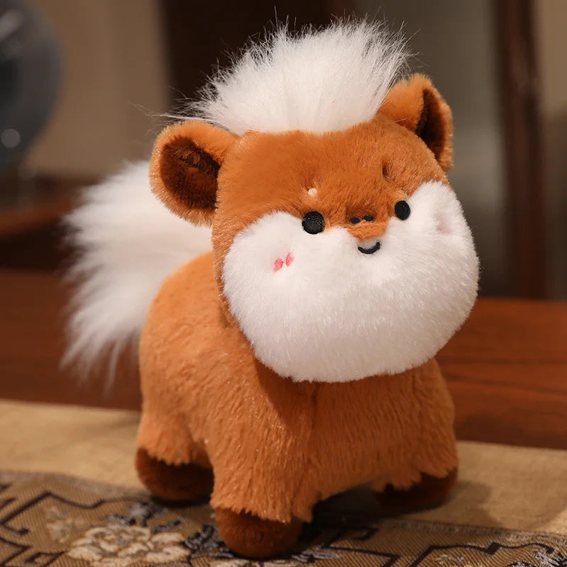 22cm Cartoon Cute Horse Plush Toy Sunflower Lion Dance Decorative Pony Plushies Soft Doll Kawaii Lunar New Year Gift