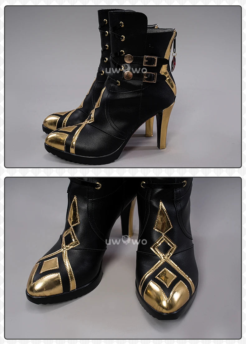LAST BATCH UWOWO Game Genshin Impact Cosplay Fatui Harbinger The Knave Arlecchino Costume Shoes Boots