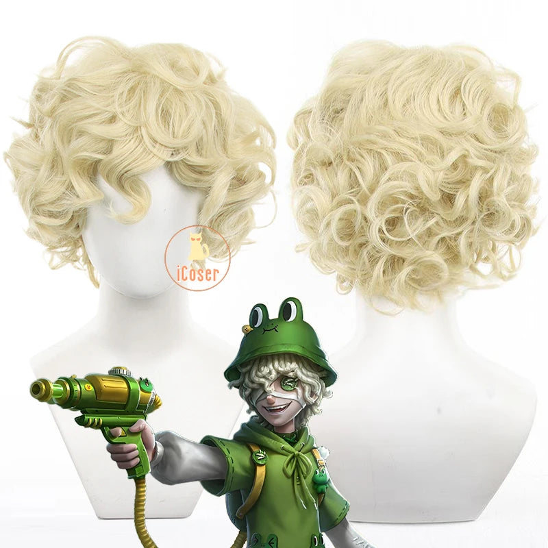 Identity V Fire Investigator LEONARD Cosplay Costume Wig Green Uniform Hat Florian Brand Halloween Party for Women Men Carnival