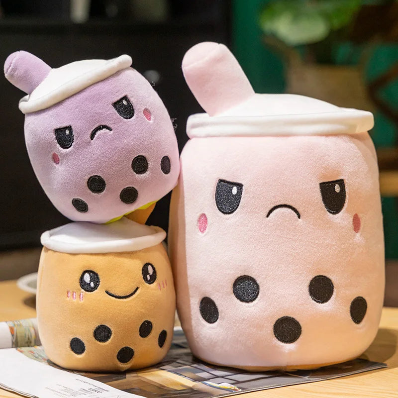 Various Play Doll Boba Plushies Mini Dolls in a Boba Cup Can Flip Boba Tea Toy Many Size Boba Tea Cushions for For Kids Girl