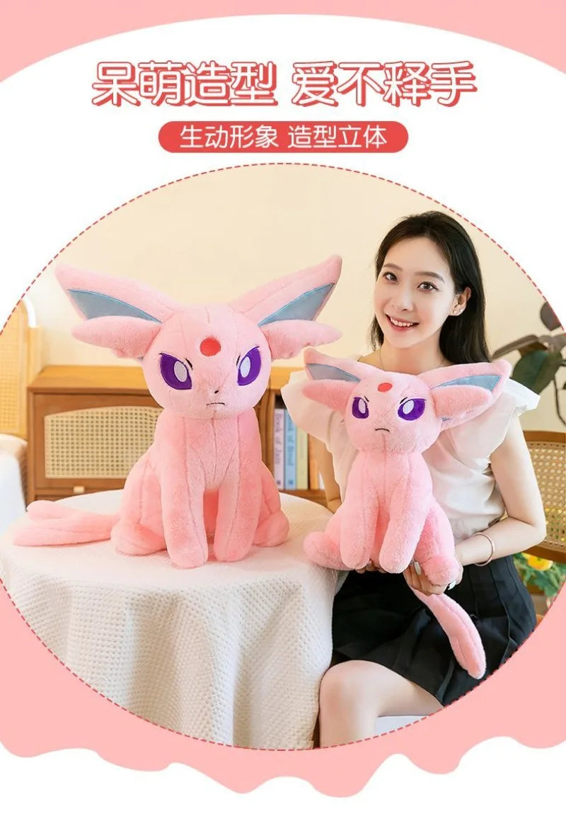 40/55/70cm Big Size Pokémon Espeon Plushies Kawaii Cartoon Anime Ornament Peluche Comfortable Soft Doll Children's Toy Gifts