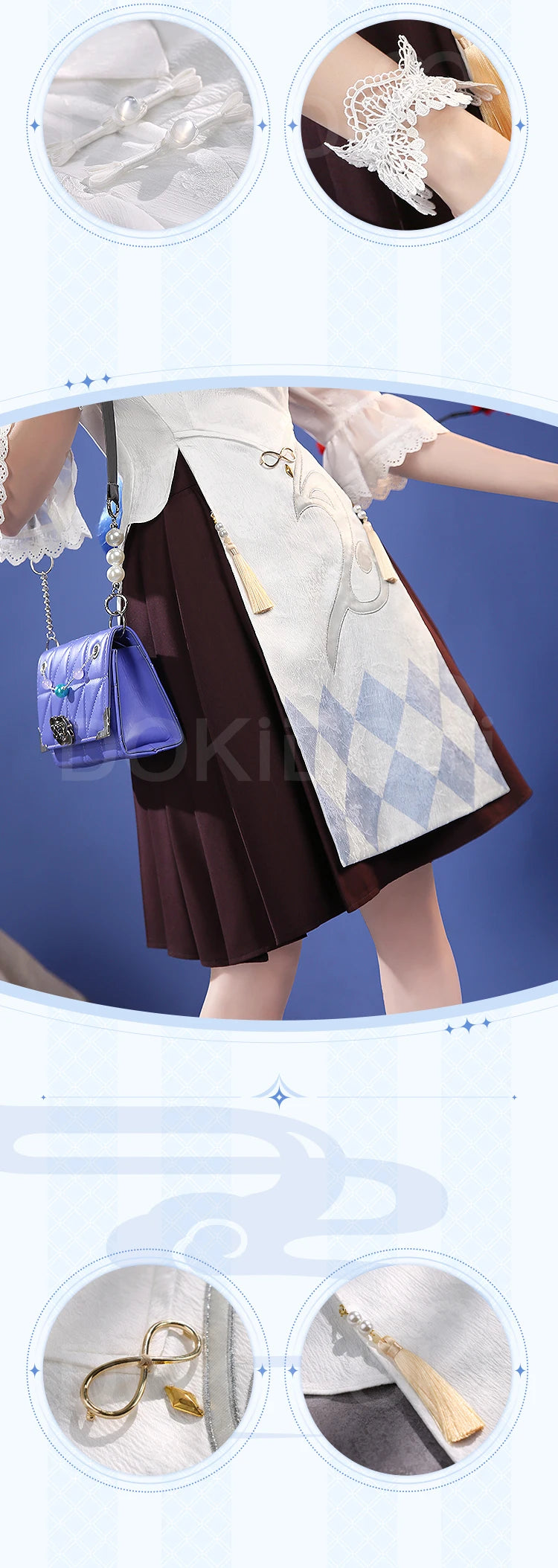 Ganyu Cosplay Costume Game Genshin Impact DokiDoki-SR Genshin Imapact x Hey Tea Ganyu Cheongsam Women Ganyu Doujin