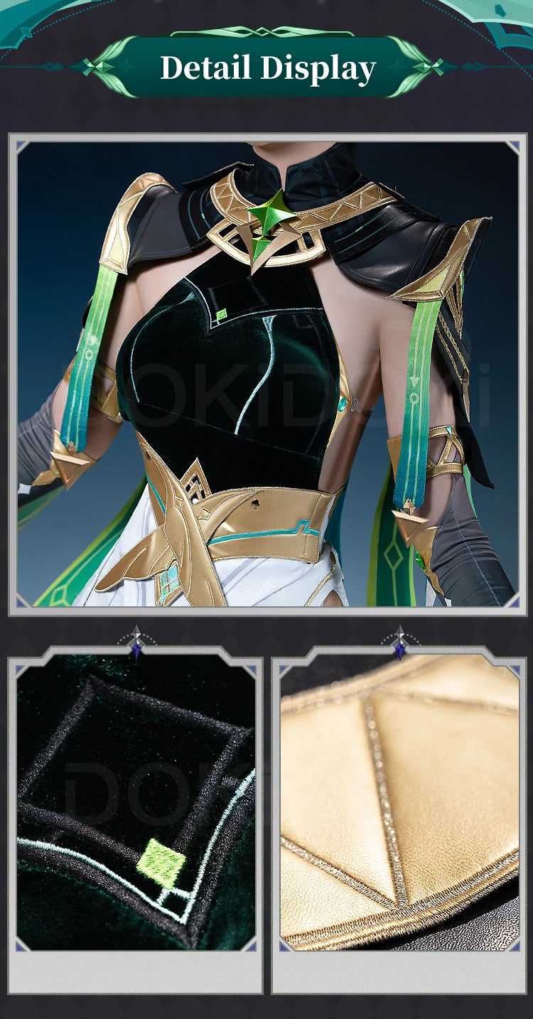 IN STOCK Nefer Cosplay Costume Genshin Impact Song of the Welkin Moon【XS-2XL】DokiDoki-R Nod-Krai Christmas Dress Plus Size