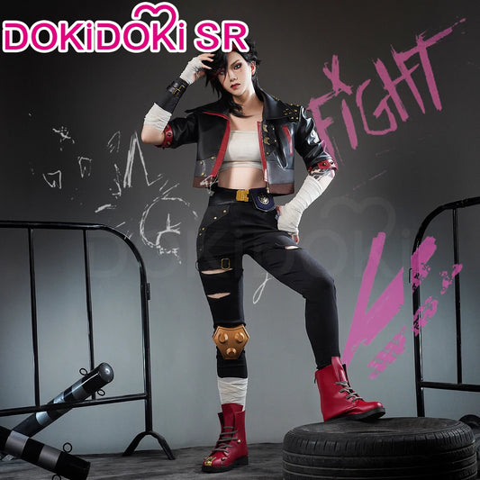 IN STOCK Vii Cosplay Costume Game Cosplay【S-3XL】DokiDoki-SR Women Suit Costume Cosplay Coat Black Suit Vii Tattoo Plus Size