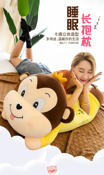 New70-130cm Monkey Doll Husky Plush Toy Frog Pillow Duck Doll Cute Plush Toys for Children Gifts