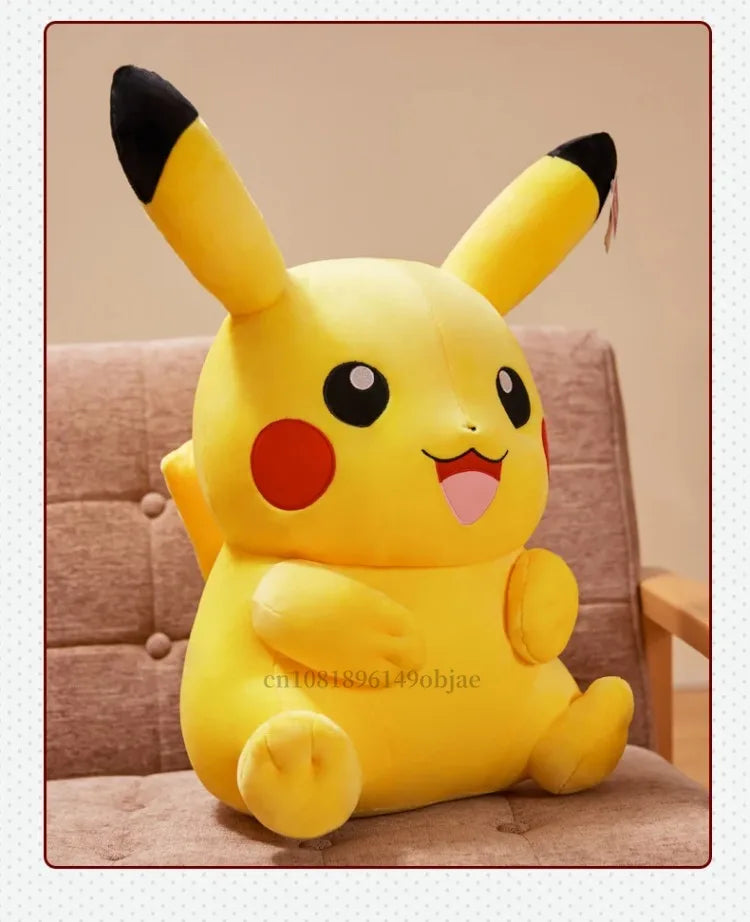 30/40/50/60CM Pokemon Smiling Pikachu Plushies Cartoon Anime Stuffed Kawaii Ornament Comfortable Soft Doll Children Toy Gift