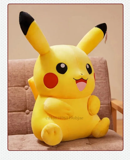 30/40/50/60CM Pokemon Smiling Pikachu Plushies Cartoon Anime Stuffed Kawaii Ornament Comfortable Soft Doll Children Toy Gift