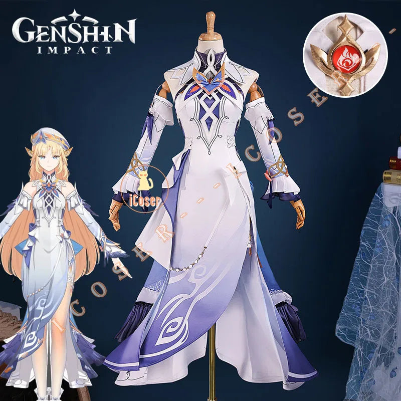 Genshin Impact Nicole Reeyn Cosplay Costume Wig Dress Hat Hexenzirkel Halloween Party for Women Girls Role Play Game Outfit Prop