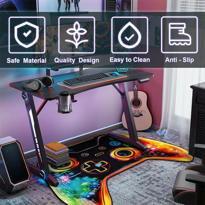 Creative Game Controller Area Rug Painted Gamepad Carpet for Teenagers Bedroom Game Player Room Kid Room Game enthusiast