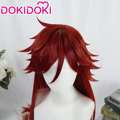 IN STOCK Grell Sutcliff Wig Anime DokiDoki Halloween Grell Sutcliff Cosplay 100cm Red Long Hair Free Cap