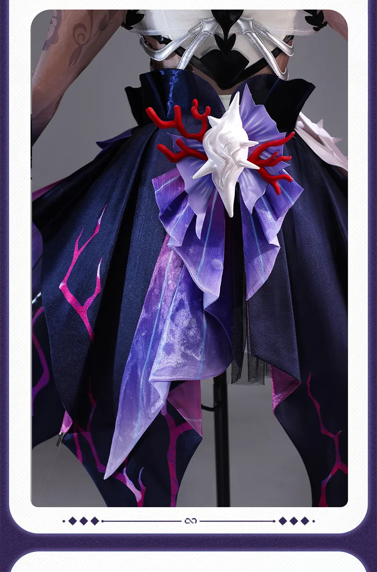 Honkai Star Rail Hysilens Cosplay Costume Wig Dress Earrings Headwear Rings Metal Accessories Halloween Party Women Girls iCoser