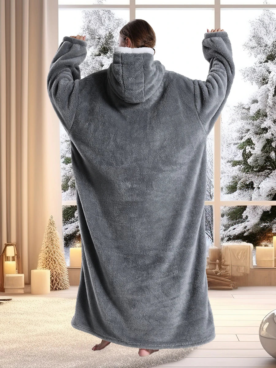 Women Hoodies Autumn Winter Extra Long Oversized Loungewear Clothes Couple Hoody Pajamas Warm Blanket Hoodie Plush Men Homewear