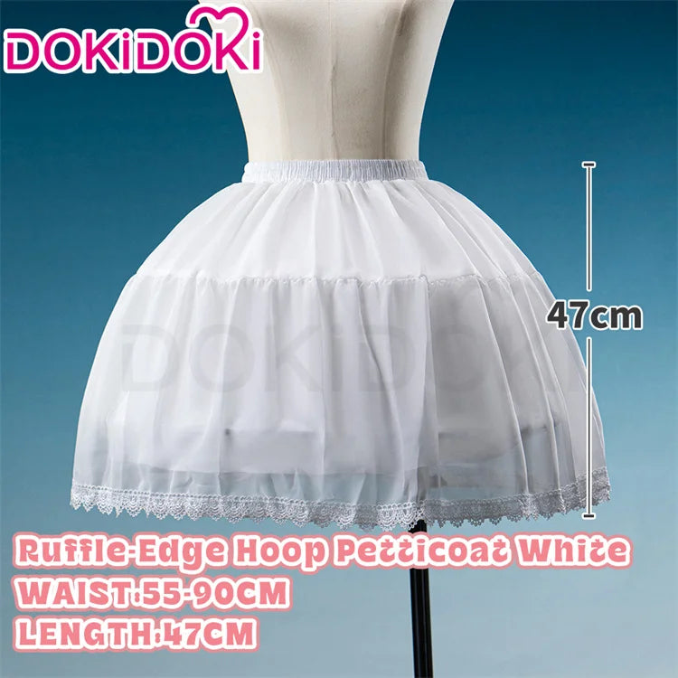 IN STOCK Underskirt Petticoats Bustle Cosplay Props DokiDoki Halloween Skirt Dress Petticoats Long Short White Black Bustle