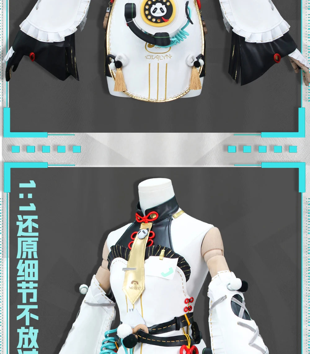 Dialyn Cosplay Costume Wig Zenless Zone Zero Uniform Earrings Headwear Telephone Prop Halloween Party Carnival for Women Girls