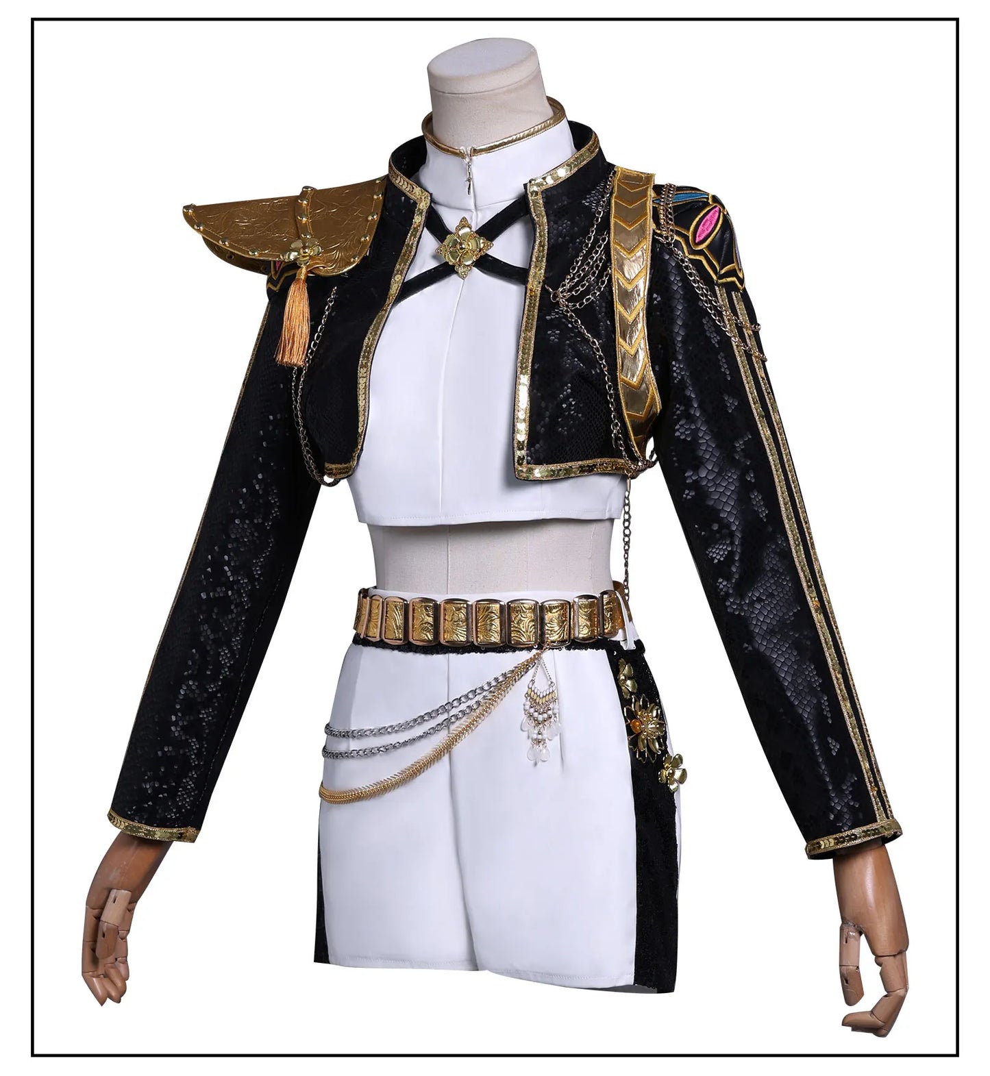 KPop Demon Hunters Rumi Cosplay Costume Black Gold Stage Costume Uniform Huntrix Golden Outfit Halloween Party for Women Girls