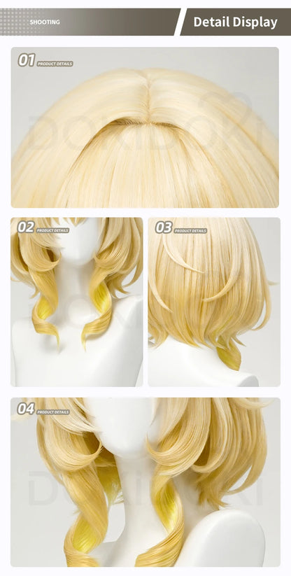 IN STOCK Aglaea Cosplay Costume Game Honkai: Star Rail DokiDoki-SR HSR Women Golden Gorgeous Dress Aglaea Halloween Wig