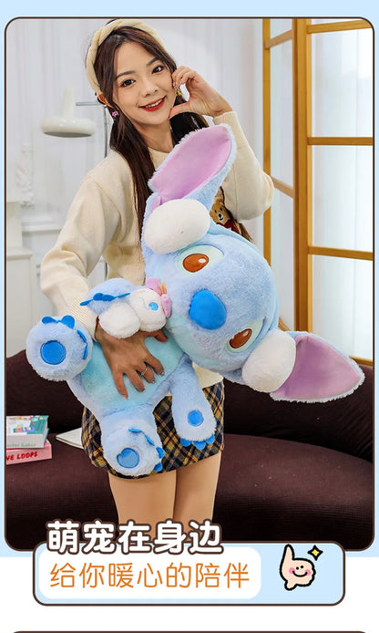 60/80/100cm Super Big Size Stitch Winter Disney Kawaii Anime Plush Stuffed Doll Cartoon Plushies Children's Pillow Holiday Gift