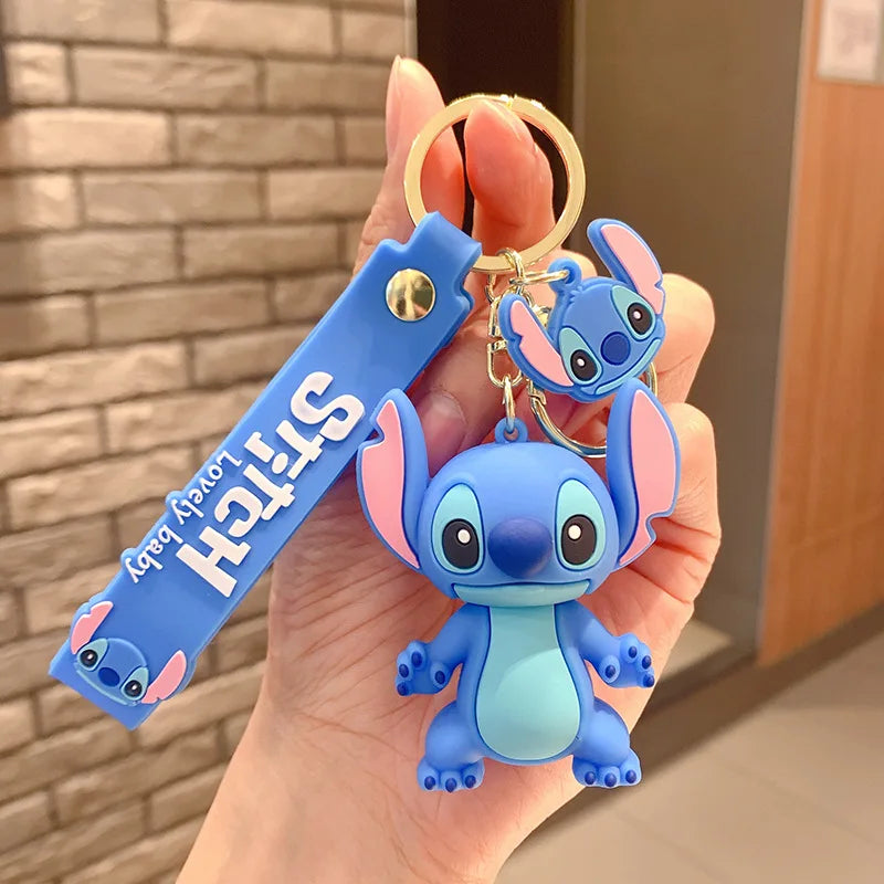 Anime Disney Keychain Variety of Cartoon Gift Cartoon Cute Doll Keyring Ornament Key Chain Car Pendant Toys Gift Stitch