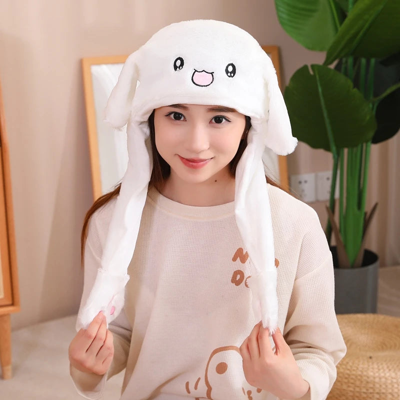 Plush Hat With Movable Ears Stitch My Melody Kuromi Cinnamoroll Kawaii Plush Little Hat Gifts For Children