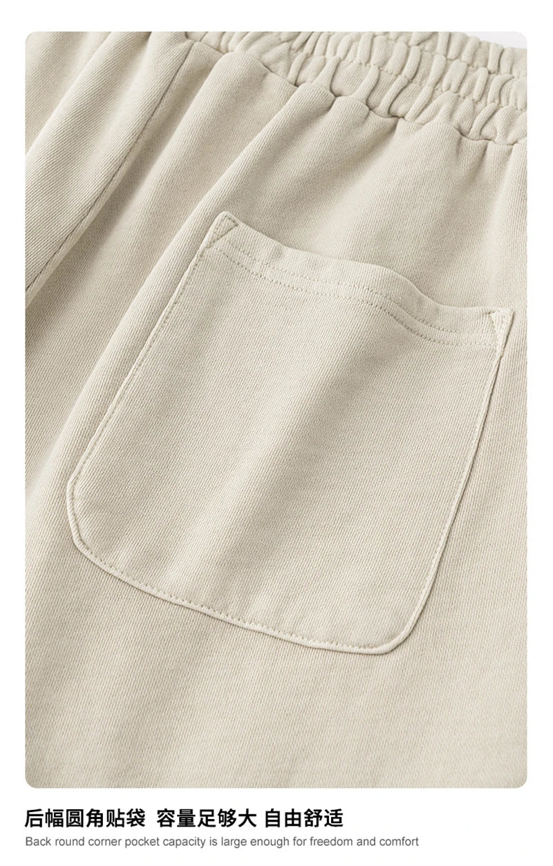 ZODF Retro Summer Washed 370gsm Cotton Shorts For Men Unisex High Street Loose Edge Distressed Solid Shorts Brand Clothes HY1023