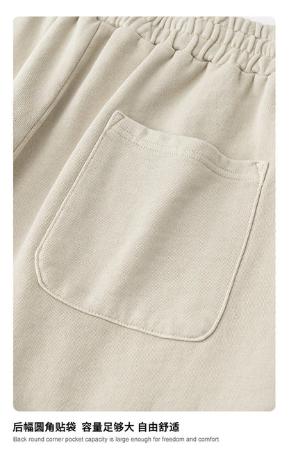 ZODF Retro Summer Washed 370gsm Cotton Shorts For Men Unisex High Street Loose Edge Distressed Solid Shorts Brand Clothes HY1023