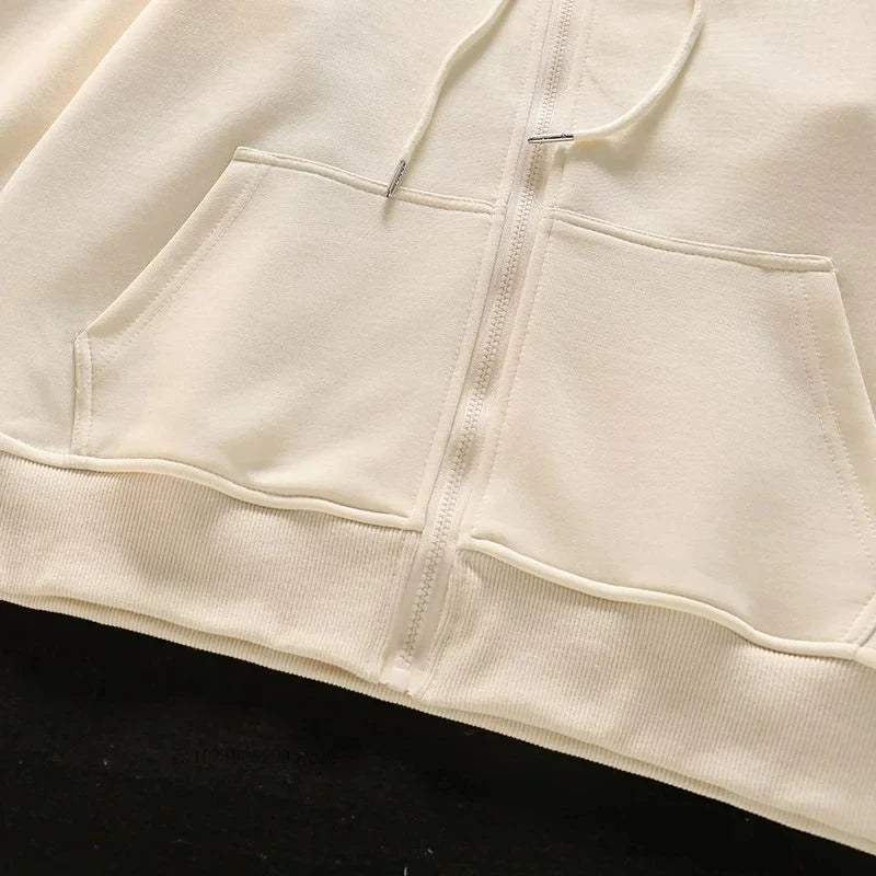 2025 New Sanrio Hello Kitty Jacket 2000s Zip Hoodie White Sweatshirt Young Women Fall Winter Kawaii Lolita Jacket Student Tops