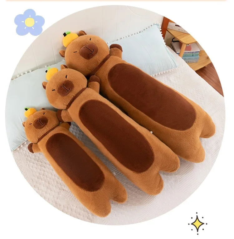 Creative Long Strip Capibala Pillow Cartoon Large Dolphin Doll Sleeping with Children Plush Toy Children Birthday Christmas Gift