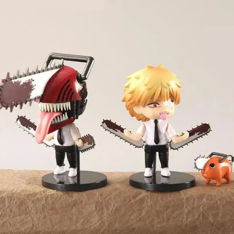 Hot 6Pcs-Set Chainsaw Man Anime Figure PVC Denji Pochita Collection Action Figures Model Set Toys Anime  Dolls Kids Gift